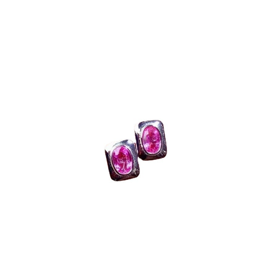 Purple Egg Sapphire Earrings